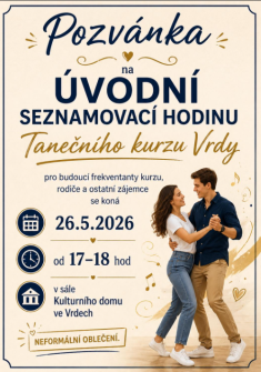 Seznamovací hodina TANEČNÍHO KURZU